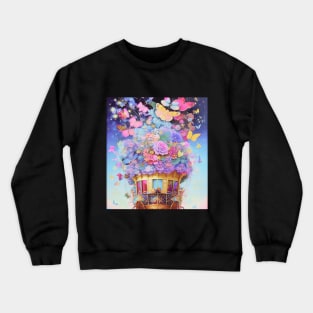 Flowers Butterflies Stars And Colors Crewneck Sweatshirt